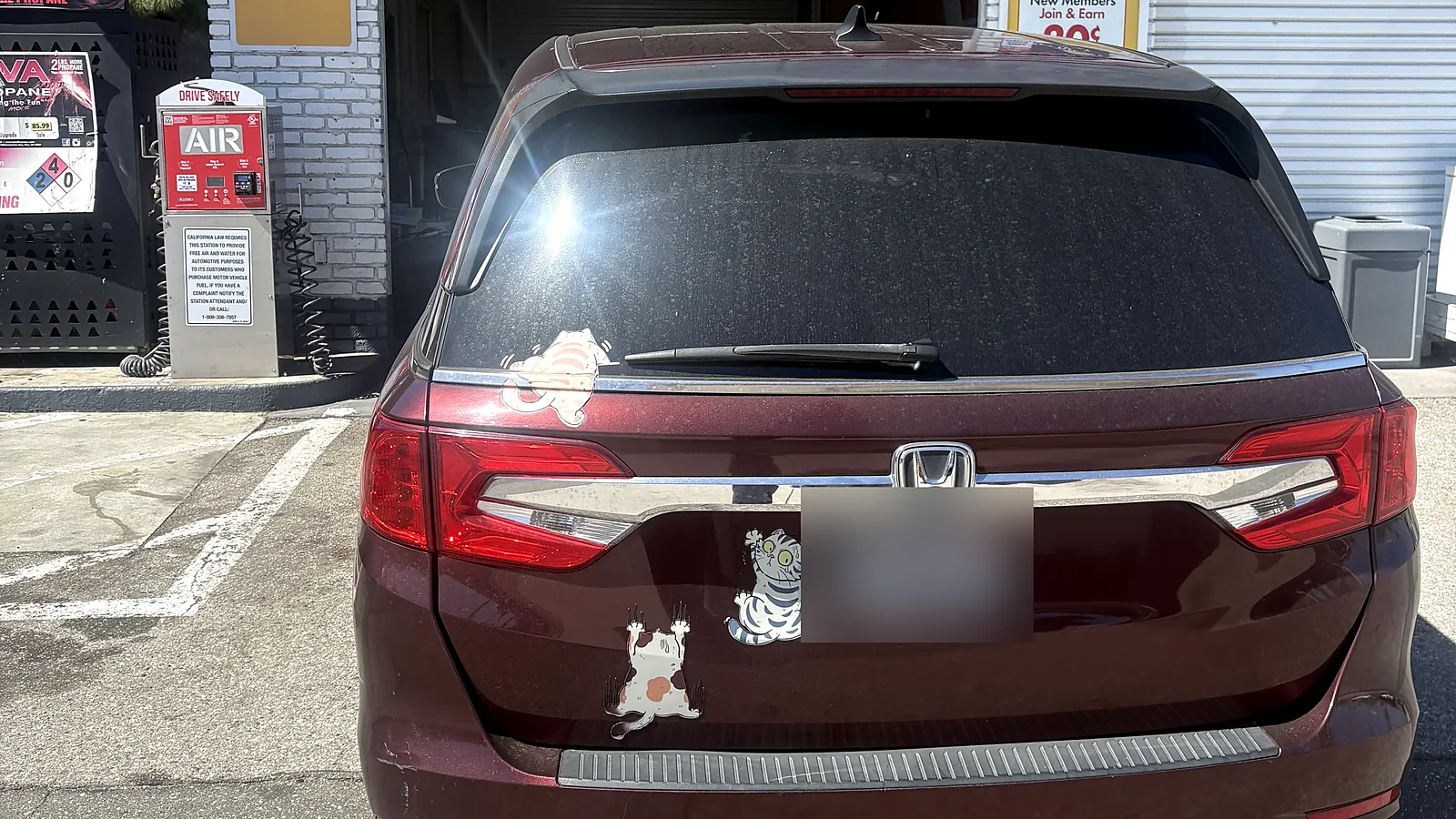 Diesel smog check in Garden Grove, CA: Honda Odyssey at our Magnolia St test bay